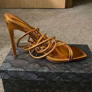 Azalea Wang Metallic Orange Heels
